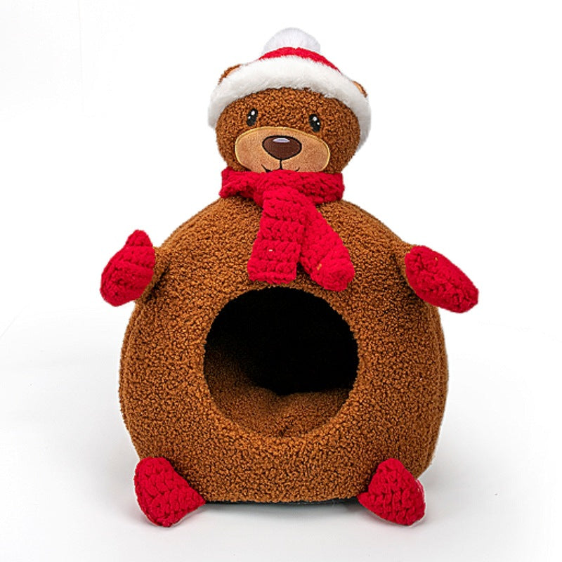Enclosed Christmas snowman shaped pet bed, product image 8