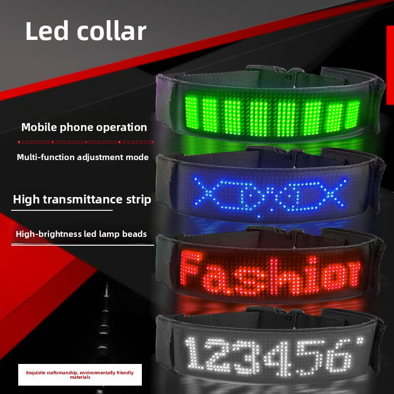 App controlled LED dog collar showing scrolling text display, product image 5