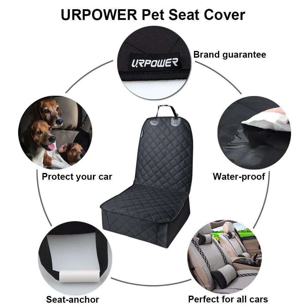 Waterproof front car seat cover for dogs, alternative angle view