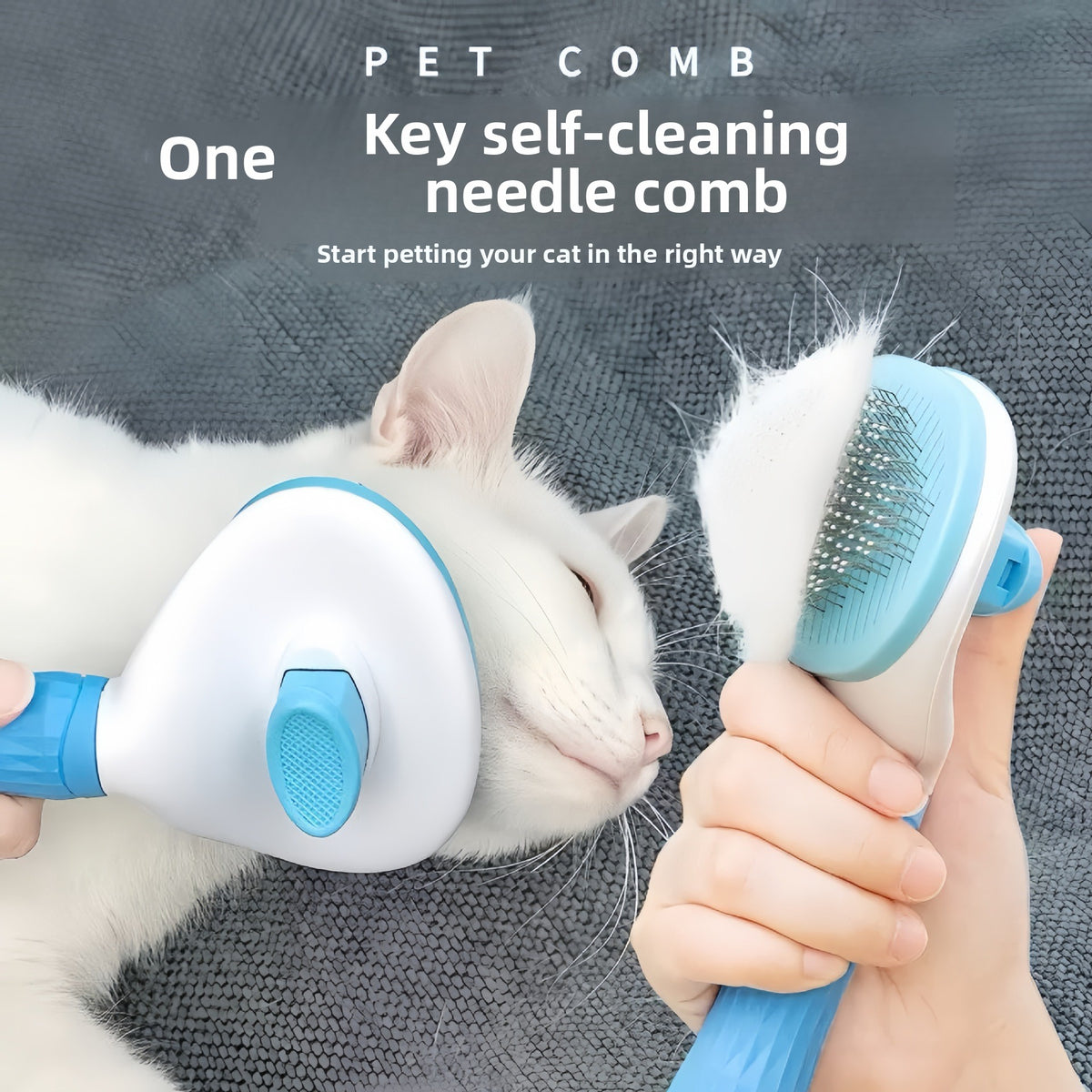 Pet Spray Massage Comb with Soft Pins for Loose Fur on Dogs and Cats