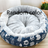 Round cotton pet bed with sweet strawberry print for cats, view 16