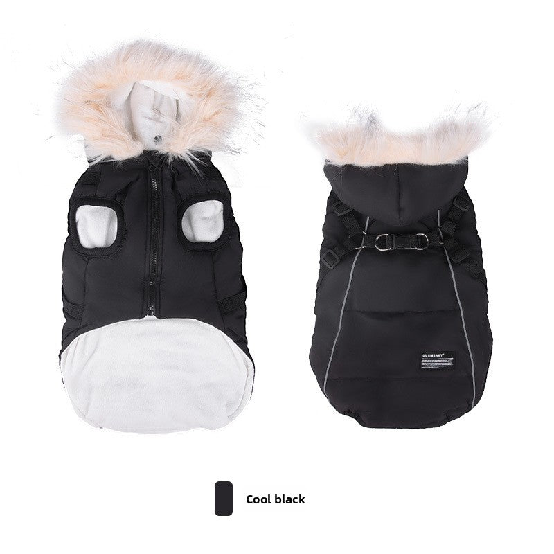 Padded dog coat with faux fur collar, available in 4 colours, image 8