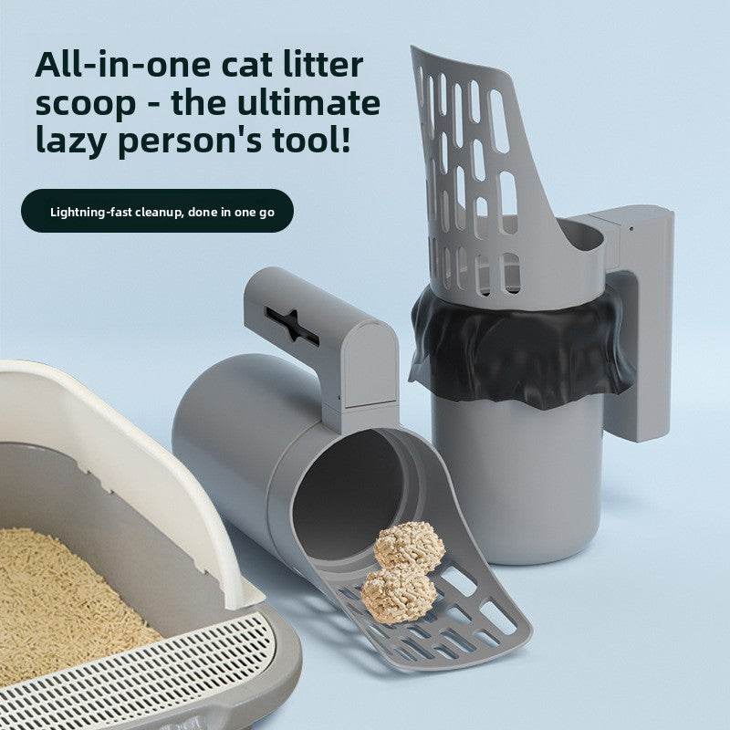 Cat Litter Scoop with Trash Can Storage Box and Bag Rolls