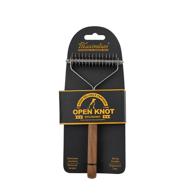 Walnut Wood Pet Comb for Detangling, Single or Double Sided
