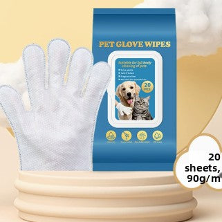 Pet Grooming Wipes and Disposable Gloves Kit for Cats and Dogs