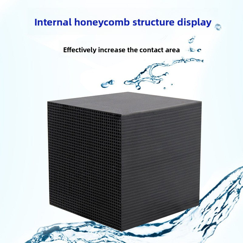 Honeycomb activated carbon filter block for aquarium water, view 3