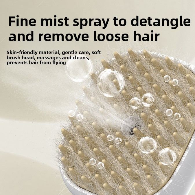 Vibrating Spray Massage Comb for Cats and Dogs, Soft Rounded Teeth