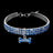 Rhinestone elastic pet collar with charm in Pink Bone, side view