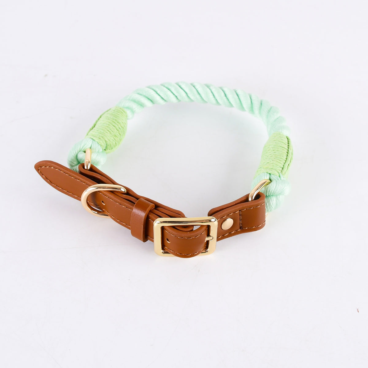 Braided cotton rope dog lead or collar, 5 sizes available