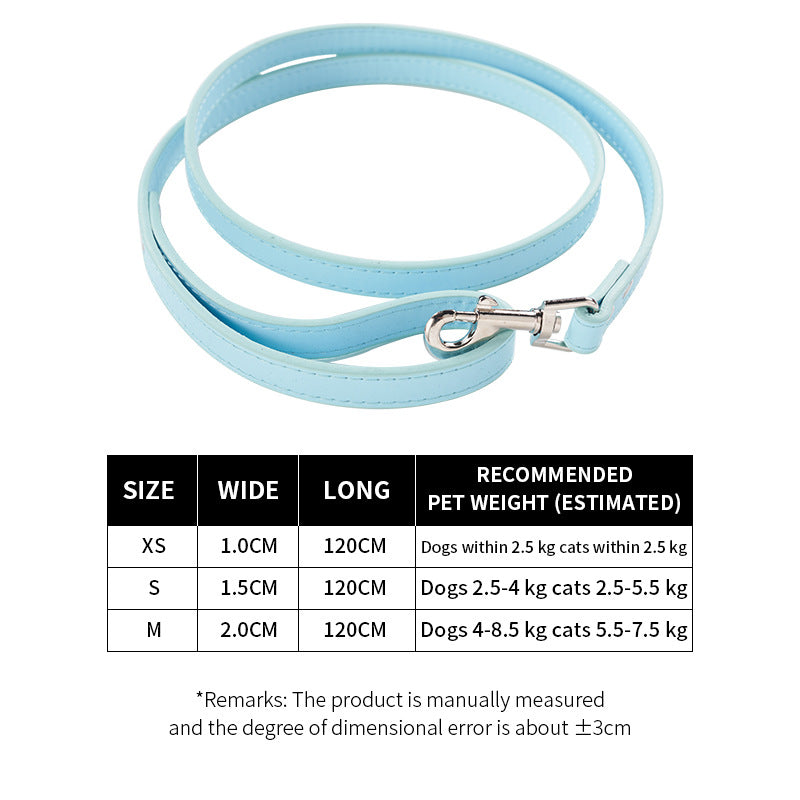 PU leather dog lead in 16 colour options
