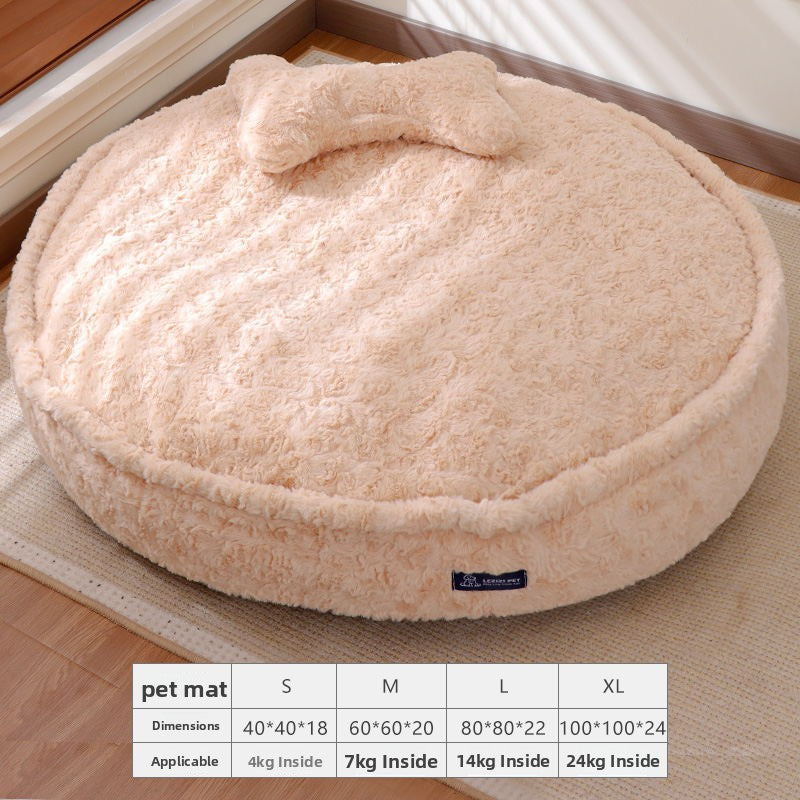 Square or Round Pet Nest Bed, Thick Washable Cushion for Winter