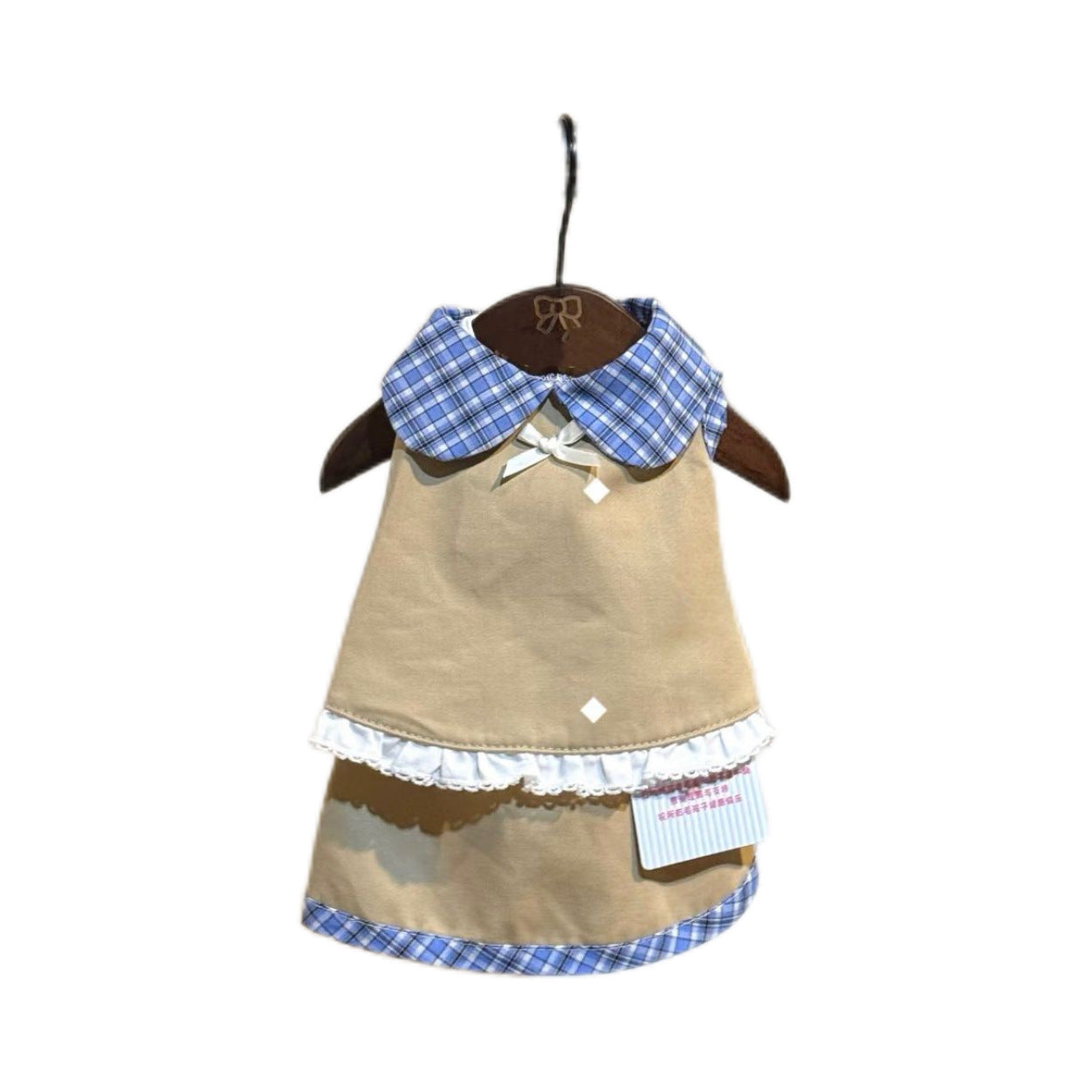 Sleeveless faux two piece dog dress, in Pink and White, image 4