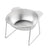 Slanted rim steel feeder bowl for dogs and cats