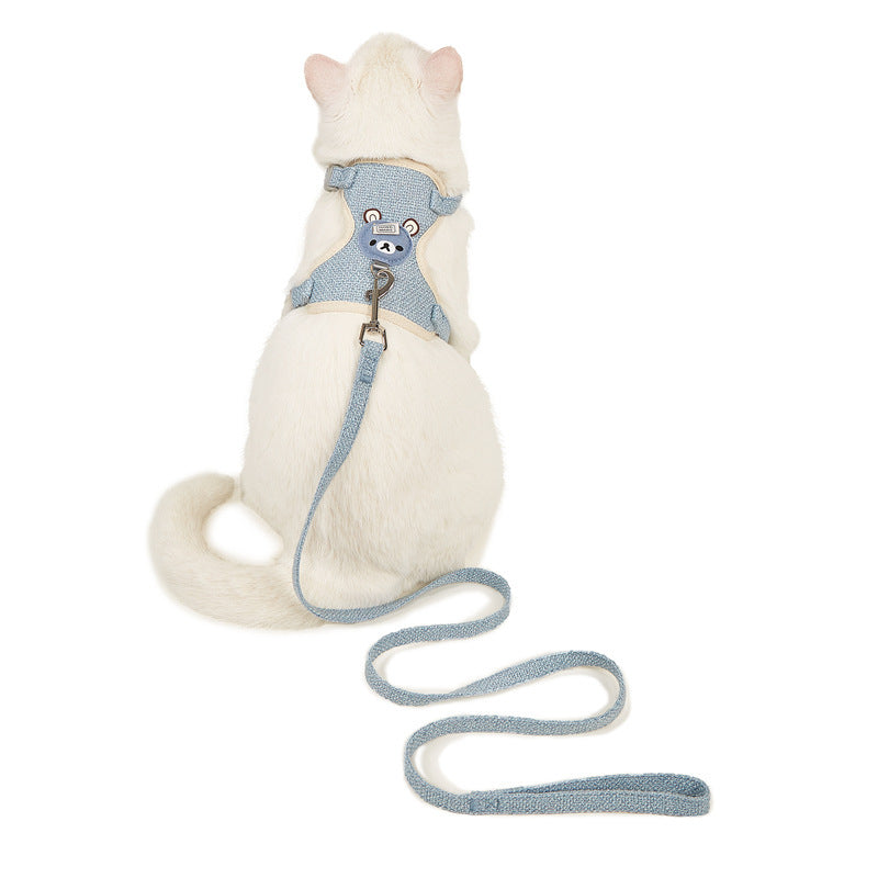 Cloth vest harness with lead for small pets, 2 sizes available