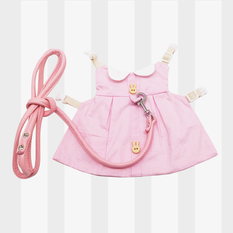Pink princess costume set for rabbits and guinea pigs, available in 2 styles, image 9
