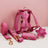 Rose red velvet dog collar and lead, main product photo