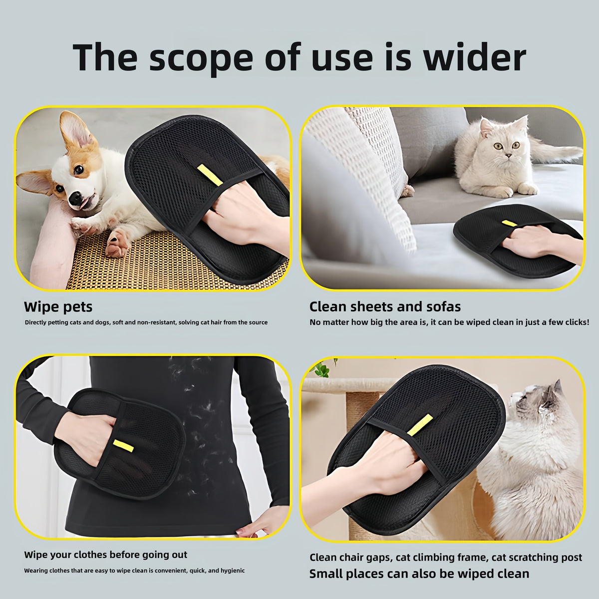 Static Lint Removal Gloves for Pet Hair, Reusable Mitts