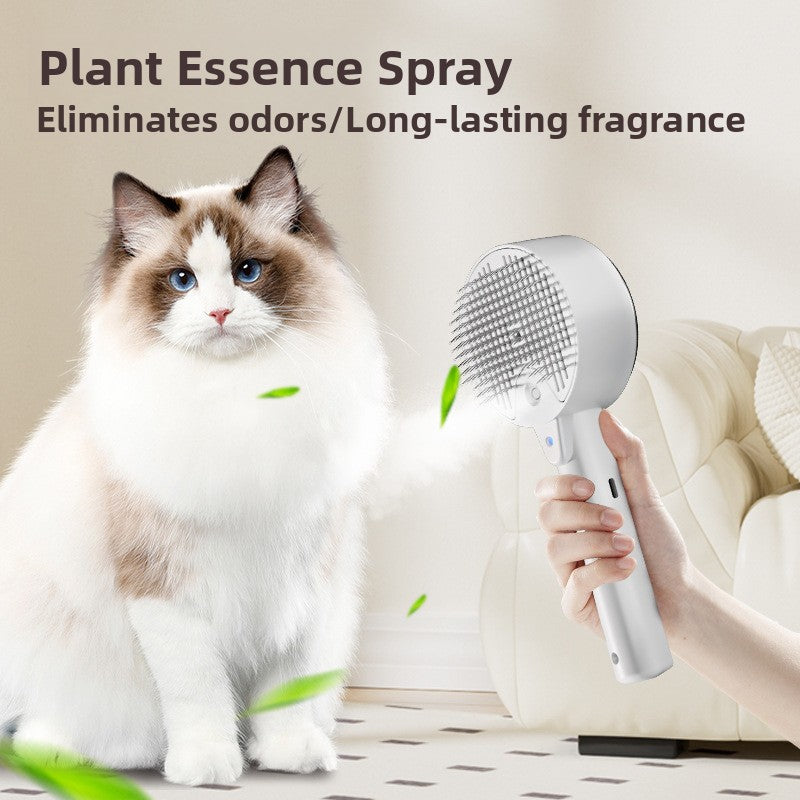 Self-Cleaning Pet Spray Massage Comb with One-Click Release