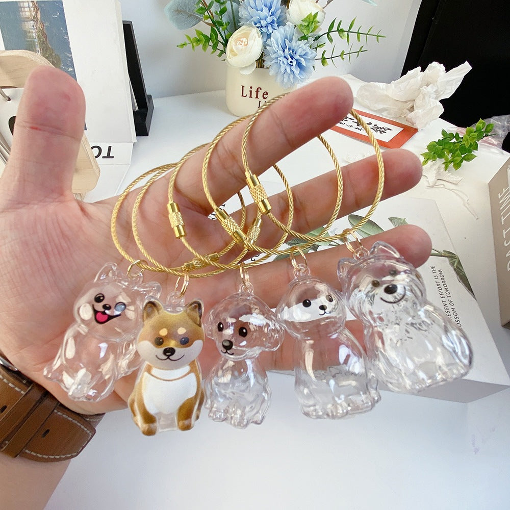 Transparent Animal Hair Memorial Keychain Pendant