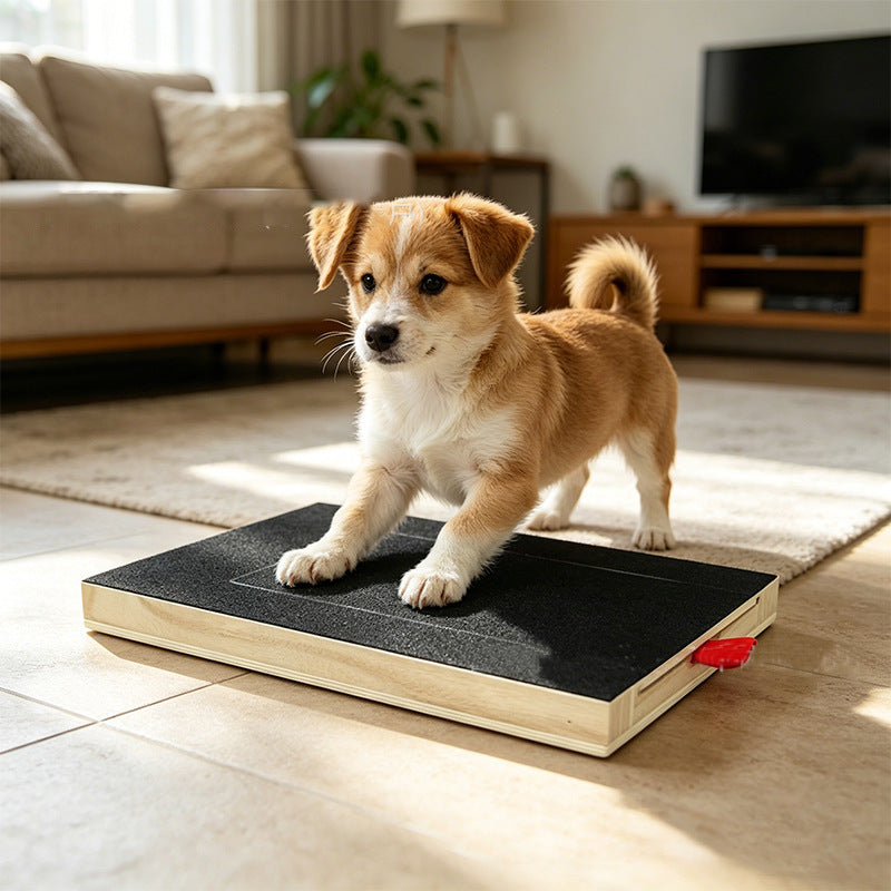 Wooden Dog Nail Scratch Board with Pull-Out Sandpaper File