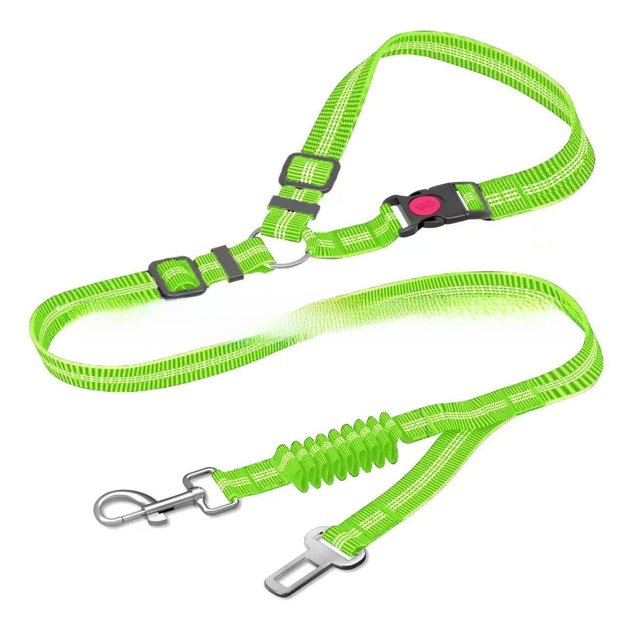 Adjustable dog car seat belt leads in ten colours