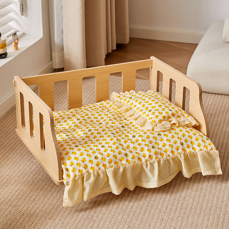 Removable washable pet bed with cute print, second detail photo