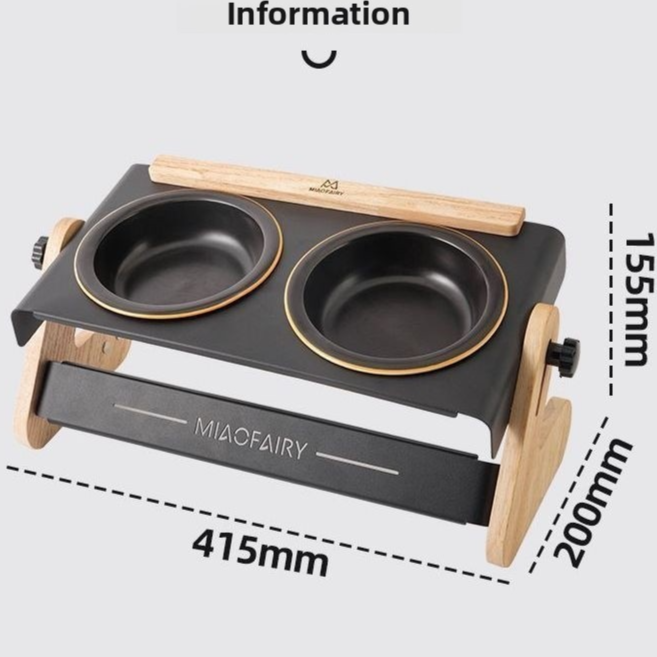 Adjustable Height Ceramic Pet Feeding Bowl with Metal Stand for Cats and Dogs