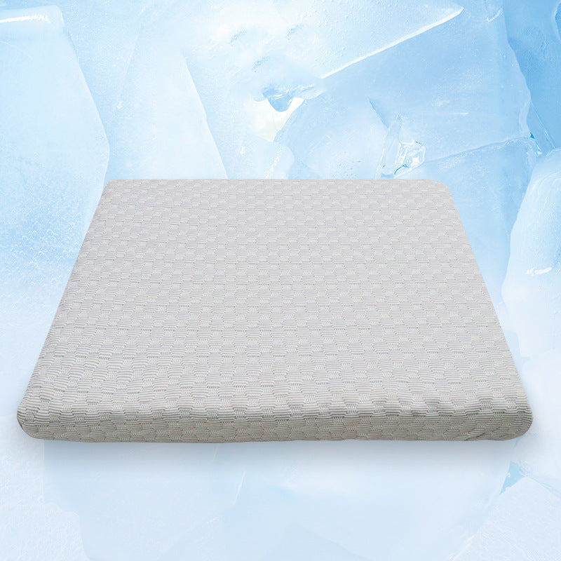 Ice silk cooling pet mat in blue with non-slip base
