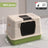 Fully Enclosed Stainless Steel Cat Litter Box, 50cm Wide