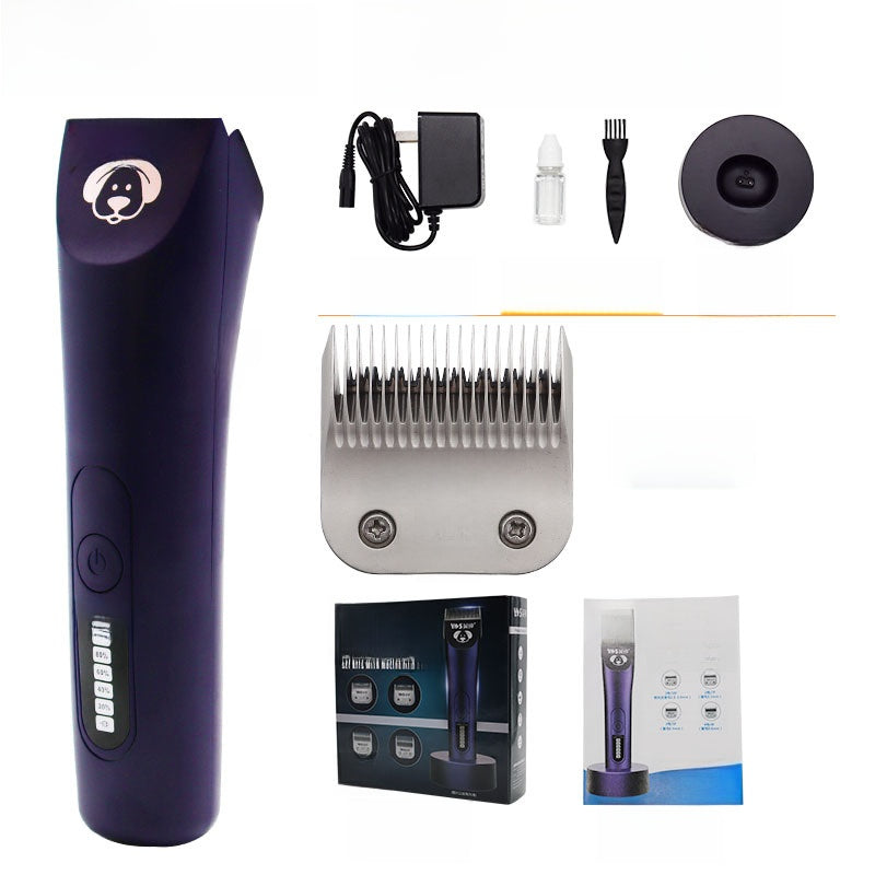 Rechargeable Cordless Pet Grooming Clipper with Four Interchangeable Cutter Heads
