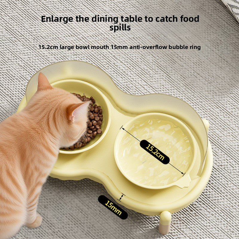 Ceramic Pet Bowl with Elevated Stand for Cats and Dogs in Four Colours