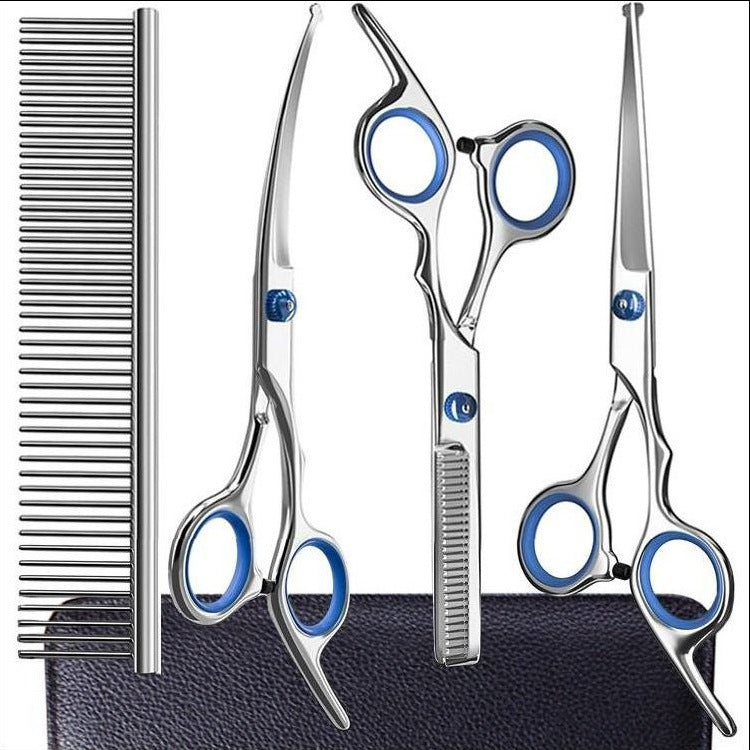 Stainless steel pet grooming scissors set with comb, photo 4 of 30