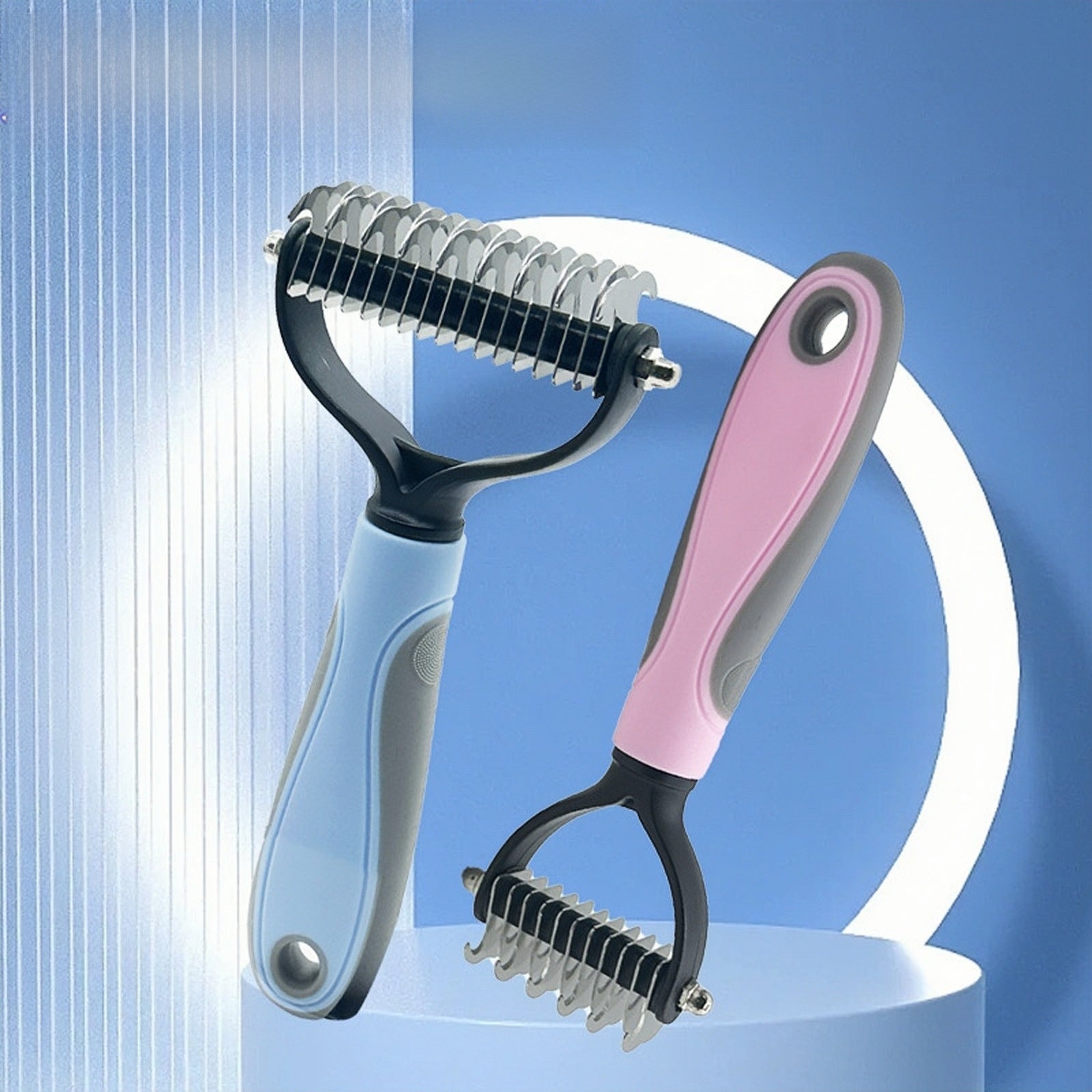 Pet Spray Massage Comb with Soft Pins for Loose Fur on Dogs and Cats