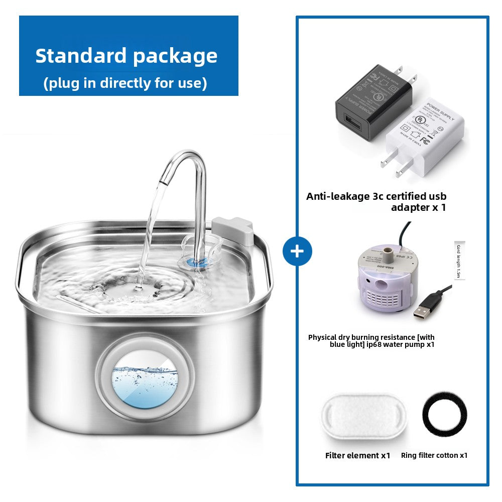 Stainless Steel Wireless Pet Water Fountain