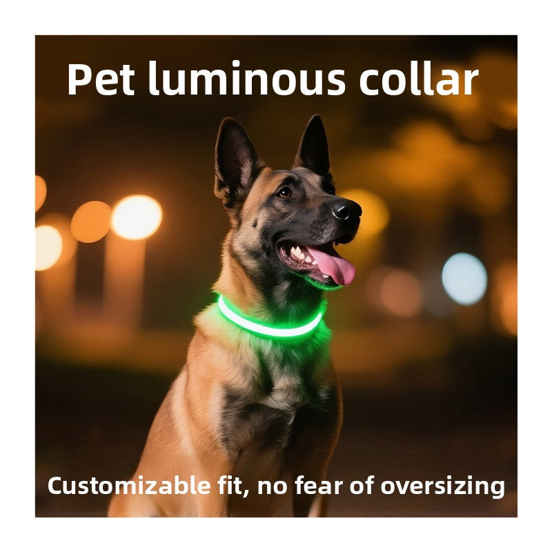 Trim to fit LED dog collar glowing in bright colour, product image 5