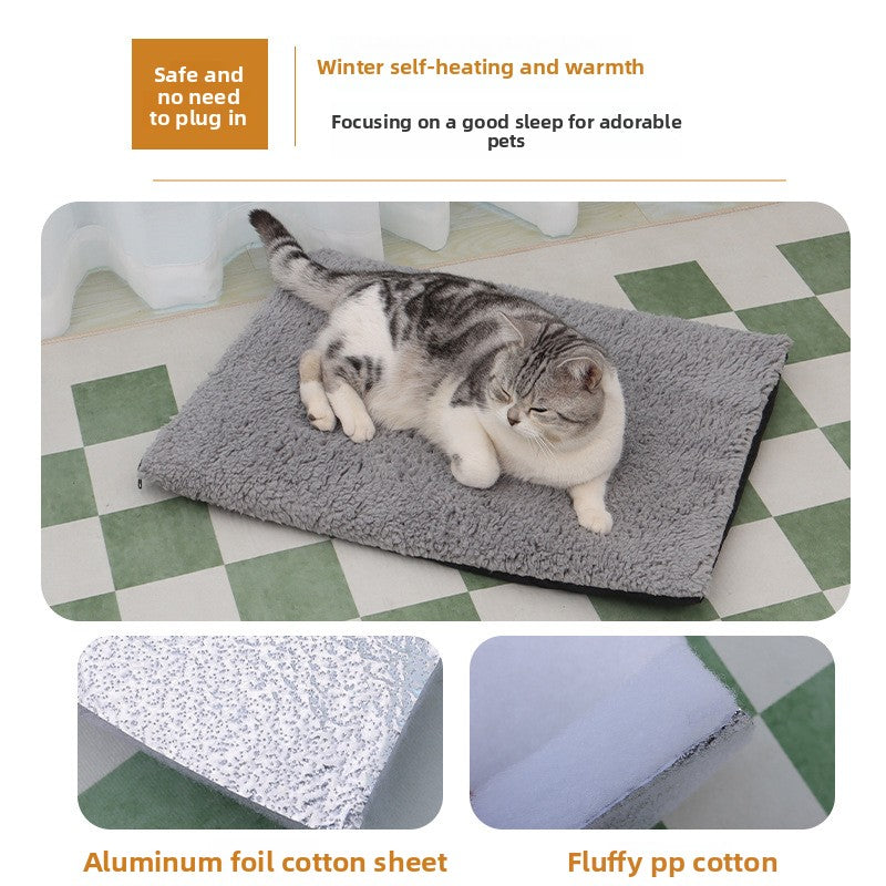 Grey self-heating pet pad with removable washable cover, photo 3