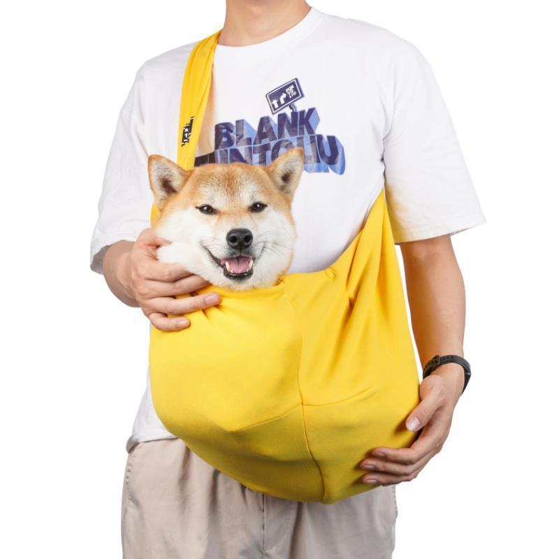 Foldable crossbody cat carrier bag in Yellow Pocket Bag
