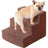 Right-angle sponge pet stairs in Coffee, size 3 Step 54 x 38 x 40cm