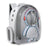 Clear capsule pet backpack carrier for cats and small dogs in Grey