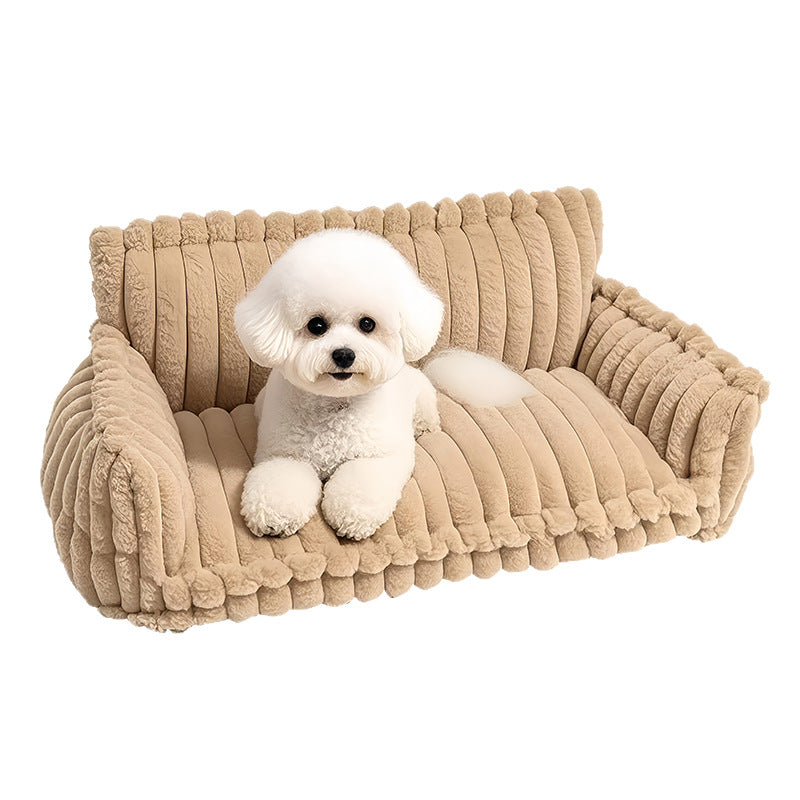 Removable washable plush pet bed with grid mat, photo 1 of 37