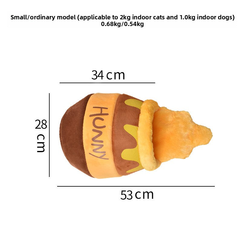 Honey jar semi enclosed cat bed with warm padded lining, view 8 of 8