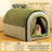 Grey enclosed pet house tent with door curtain, view 14