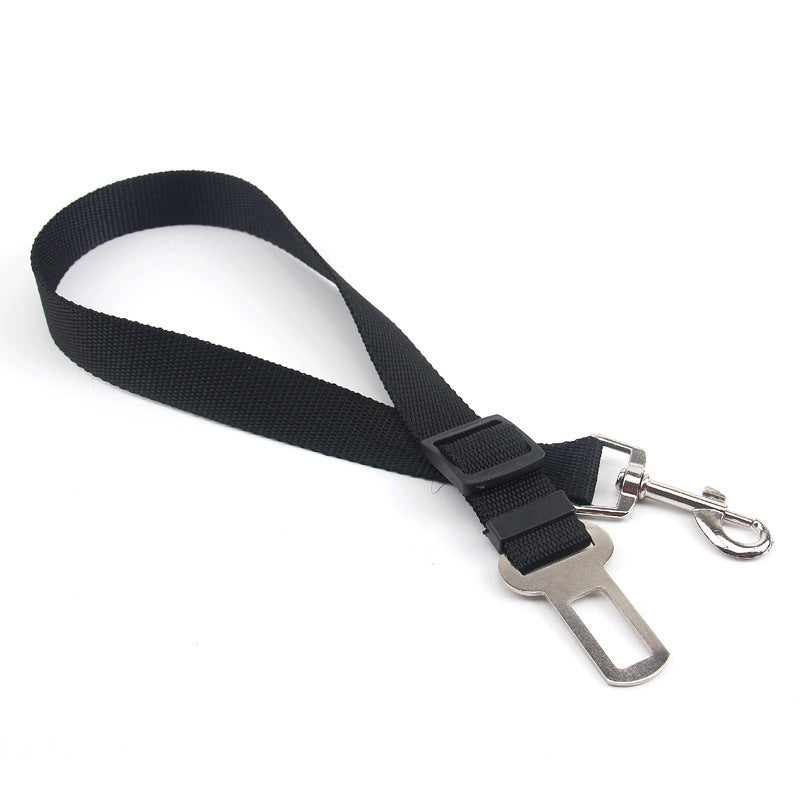 Adjustable nylon pet car seat belt lead with alloy clip in blue, view 7