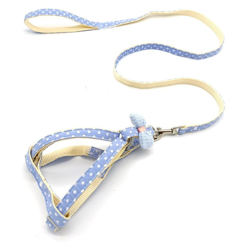 Printed chest harness and lead set for small dogs, ideal for everyday use