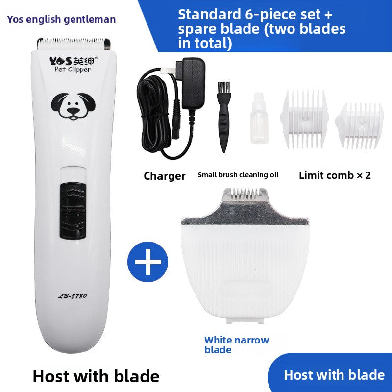 Rechargeable Cordless Pet Hair Clipper with Stainless Steel Blades for Dogs and Cats