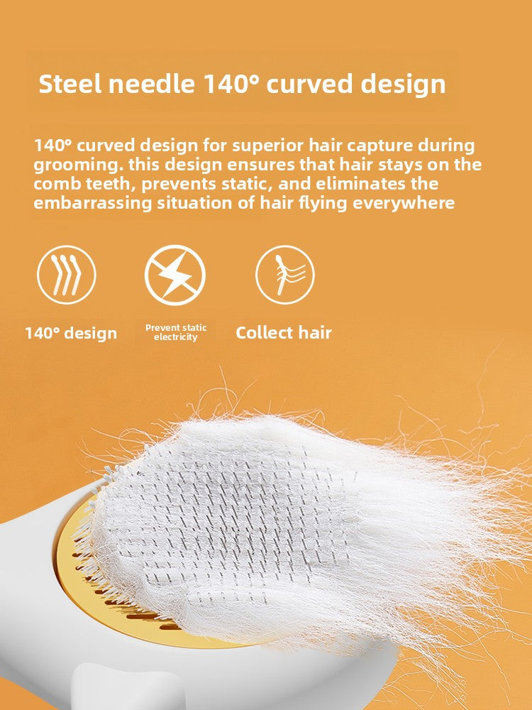 Dual-Function Pet Grooming Brush for Massage and Hair Removal