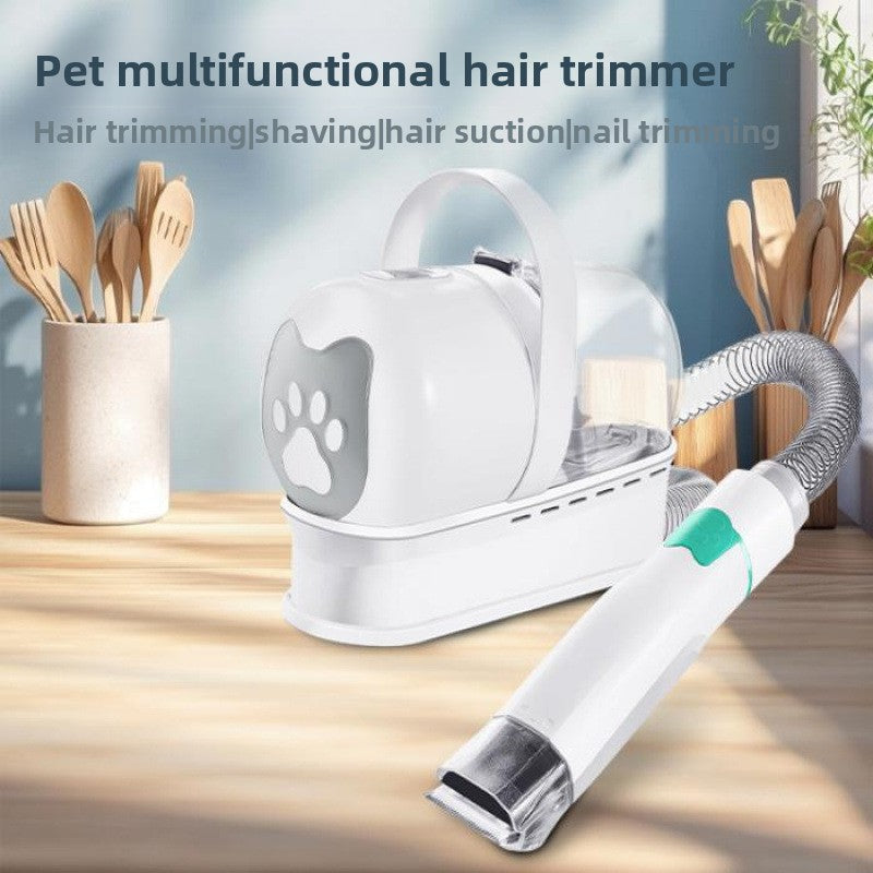 7-in-1 Pet Grooming Vacuum Kit with Clipper and UK Plug