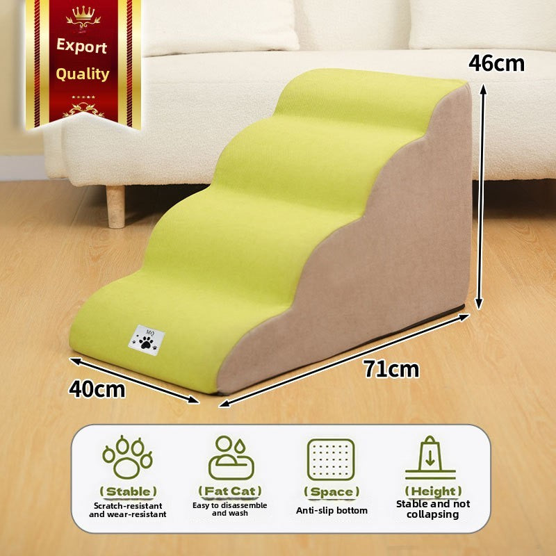 Foam dog stairs with removable cover in sky blue