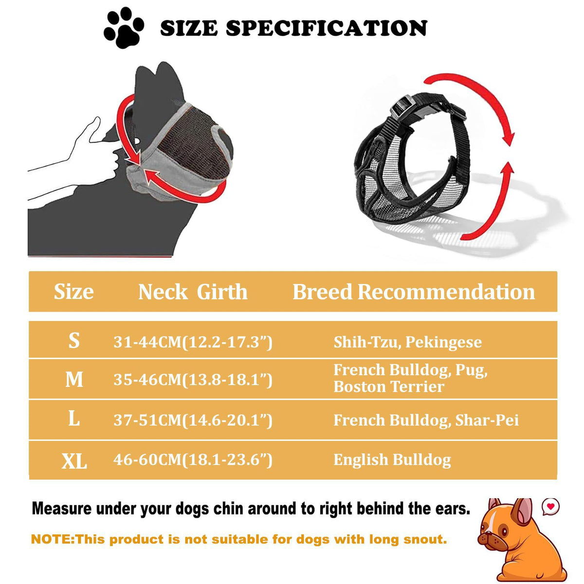 Breathable mesh muzzle for flat-faced dogs, product image 2