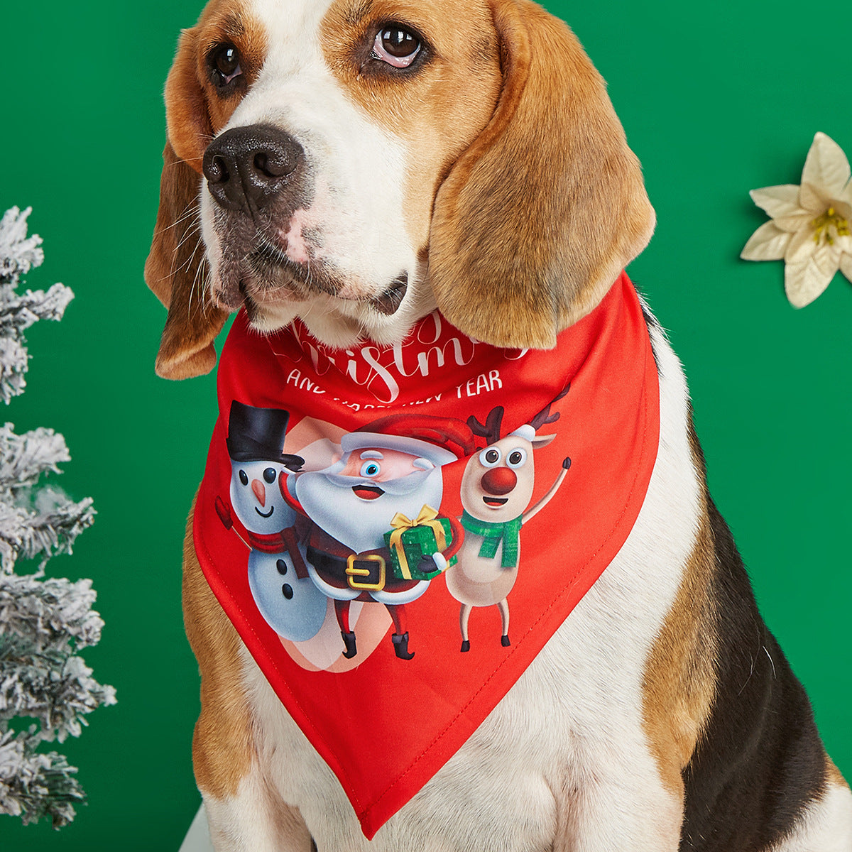 Cartoon print pet bandana for dogs and cats in Design 16, top view